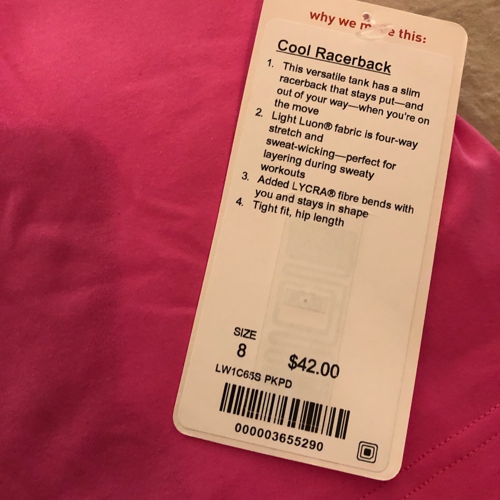 Lululemon cool racer back 1  hard to find NWT sz8 - Picture 4 of 5